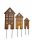  House Blocks, Metal Garden Decoration, A-Board, Corten Effect, Set of 3