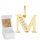  Gold pendant LETTER M 585 WITH ZIRCONS FREE ENGRAVING