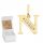  Gold pendant LETTER N 585 WITH ZIRCONS FREE ENGRAVING