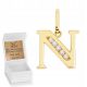  Gold pendant LETTER N 585 WITH ZIRCONS FREE ENGRAVING
