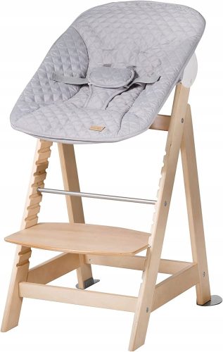  Roba Born Up Nature 2-in-1 High Chair with Reclining Style, Grey