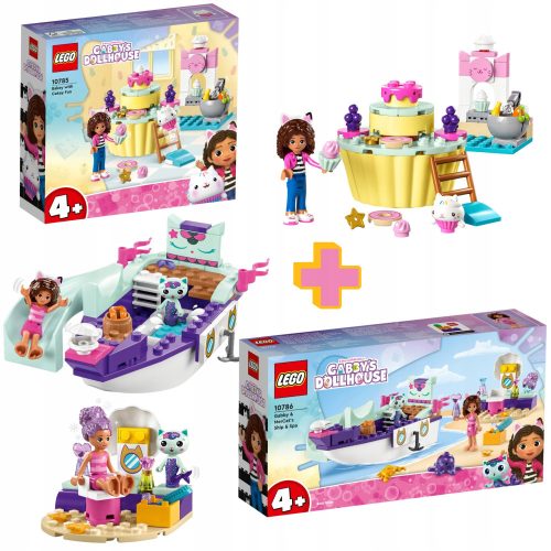  LEGO Friends 1207541 LEGO GABI SHIP AND SPA SET MERMAID DOLLHOUSE CAT HOUSE + LEGO Gabi's Cat House 10785 Baking a Cake with Łakotek