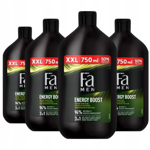  Fa Men Xtreme Sport Energy Boost 3in1 Shower and Bath Gel 4x750ml