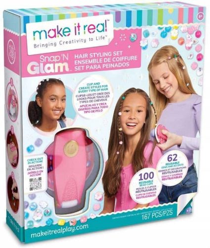 MAKE IT REAL Snap 'N Glam Hair Styling Set, a creative toy