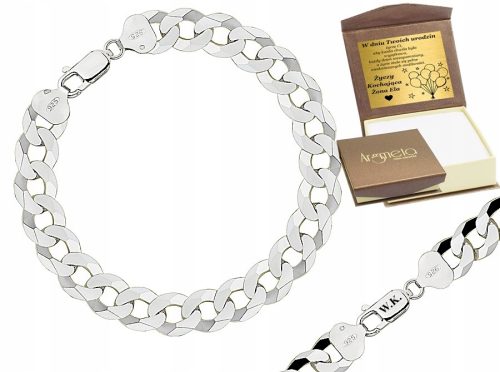  Silver Men's Bracelet Armour 9.30 mm Diamond 925 Free Engraving