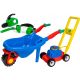 Chainsaw + Blue Large Garden Wheelbarrow + Lawnmower