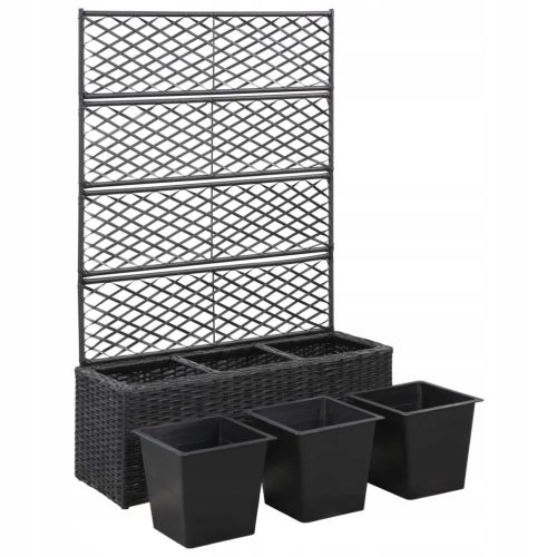  VidaXL Flowerpot 83 cm x 30 x 130 cm Plastic Black