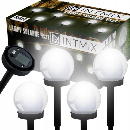  INTMIX embedded solar lamp, white, 34 cm, 4 pcs.