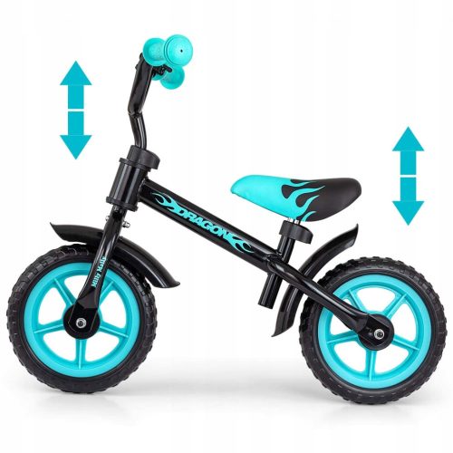  Milly Mally Dragon 10" Balance Bike Black, Blue