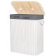  Springos 100l freestanding laundry basket, white, grey and silver tones