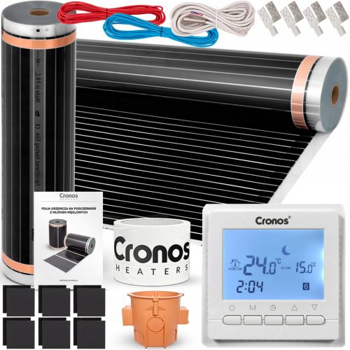  CRONOS HEATING FILM IR INFRARED MAT WITH THERMOSTAT 140W/m2 7m2