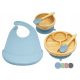  Ship-shaped bamboo tableware set