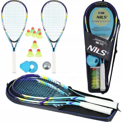 Ball, cover, racket set with badminton Nils NRS005