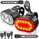  FRONT + REAR LED RECHARGEABLE BICYCLE LIGHT FOR HANDLEBAR BIKES