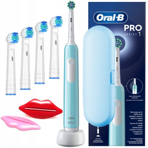  Oral-B Pro Series 1 Blue rotating electric toothbrush with case