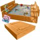 CLOSED SANDBOX WITH BENCH 120 x 120 made of wood