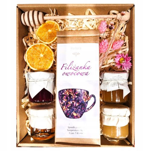  BASKET GIFT SET GIFT TEA HONEY SYRUP CHOCOLATE