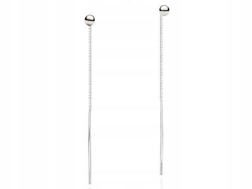  SILVER 925 HANGING EARRINGS BALL 3mm THREADED