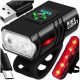  Bicycle Light Front Rear USB Handlebar Reflector LED Bike Lights