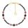  Bracelet with black tourmalines and pink rubies gold plated