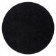  Round black deep pile carpet, circle 80 cm