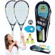 Ball, cover, racket set with shuttlecock Nils NRS005 + CGROT Sports Guide IDEAL for LEARNING TO SHOP