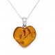  Silver pendant with amber ORIGINAL PENDANT made of silver heart FILM