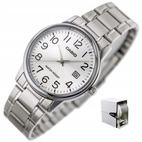  CASIO BARON MEN'S WATCH +BOX +ENGRAVING date bracelet silver numbers