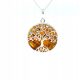  Silver pendant with amber Silver PENDANT TREE OF HAPPINESS FILM