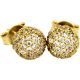  Women's gold earrings 585 balls with white zircons on an elegant stud