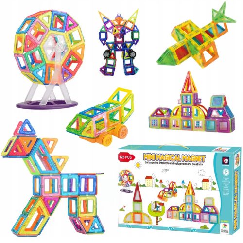  MAGNETIC BLOCKS 3D SET 128 EL