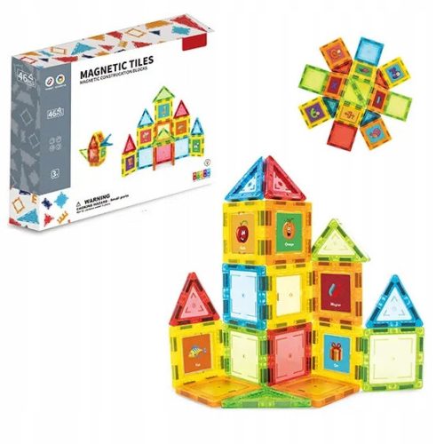  MAGNETIC 3D BUILDING BLOCKS 46 ELEMENTS. LARGE