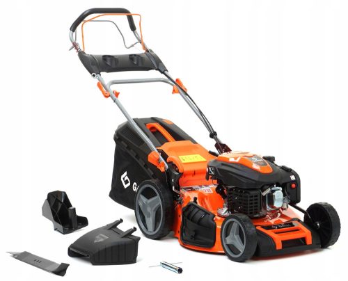  GATEC petrol lawn mower with basket, 224 cm³ capacity. Basket 75 l, cutting width 53 cm