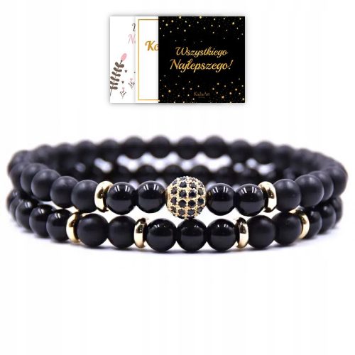  WOMEN'S STONE BRACELET SET 2in1 ONYX