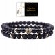  WOMEN'S STONE BRACELET SET 2in1 ONYX