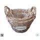  23 cm large basket cover in brown and beige tones