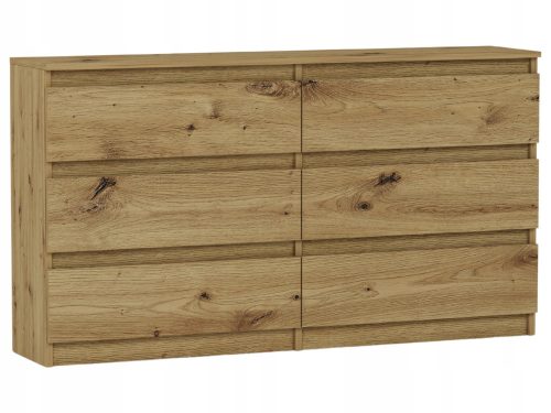  Mobene Modern Chest of Drawers 140 x 30 x 77 cm, matt Artisan oak