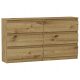  Mobene Modern Chest of Drawers 140 x 30 x 77 cm, matt Artisan oak