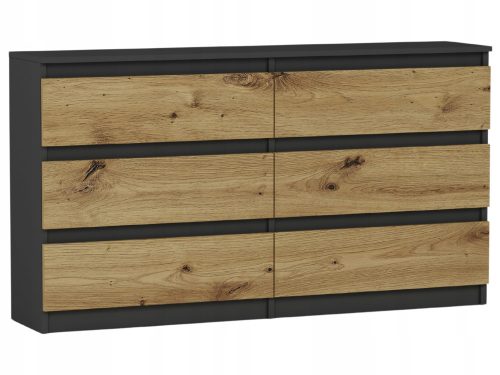  Mobene Modern Chest of Drawers 140 x 30 x 77cm Anthracite Matt