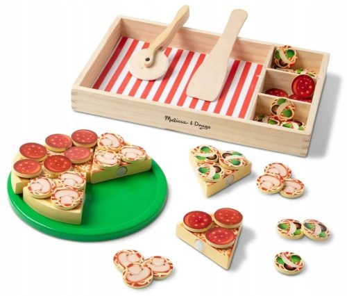  Wooden pizza with safety knife Melissa & Doug 36 pcs