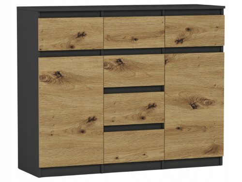  Mobene Modern Chest of Drawers 120 x 40 x 98 cm Anthracite, Matt Artisan Oak