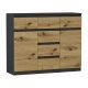  Mobene Modern Chest of Drawers 120 x 40 x 98 cm Anthracite, Matt Artisan Oak