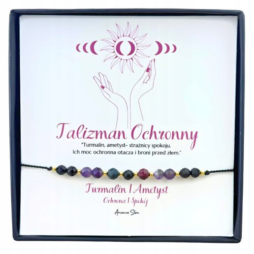  Bracelet with stones AriannaStore Talisman Protective tourmaline and amethyst