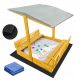 SANDBOX 120 WITH ADJUSTABLE TOP, LOCKABLE, WOOD + FREE GRAY