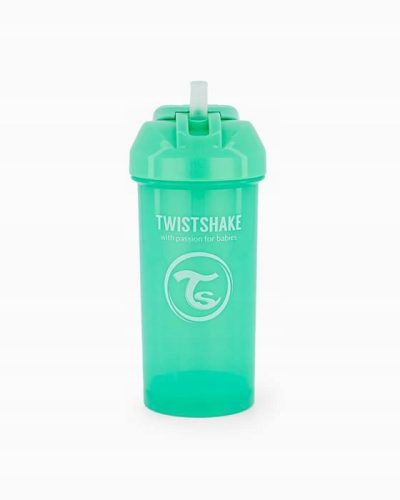  Twistshake 360m green bottle cup with straw