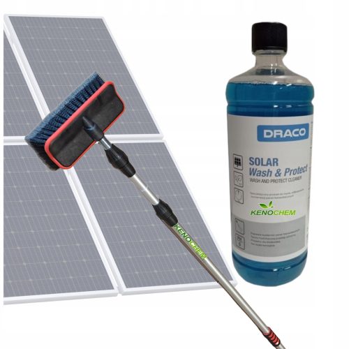  Photovoltaic Panel Washing Kit 5M Telescopic Brush + 1L Fluid