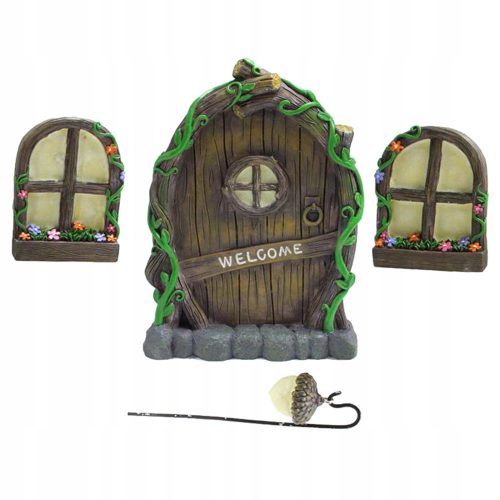  Miniature dwarf, fairy, window, door, elf house for