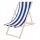  Springos deck chair, wooden beach chair with stripes, multi-colored wood