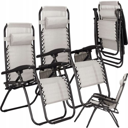  Springos deck chair 2x GC0002, grey metal