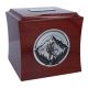 Wooden urn for ashes, mountain motif, personalized burial urn